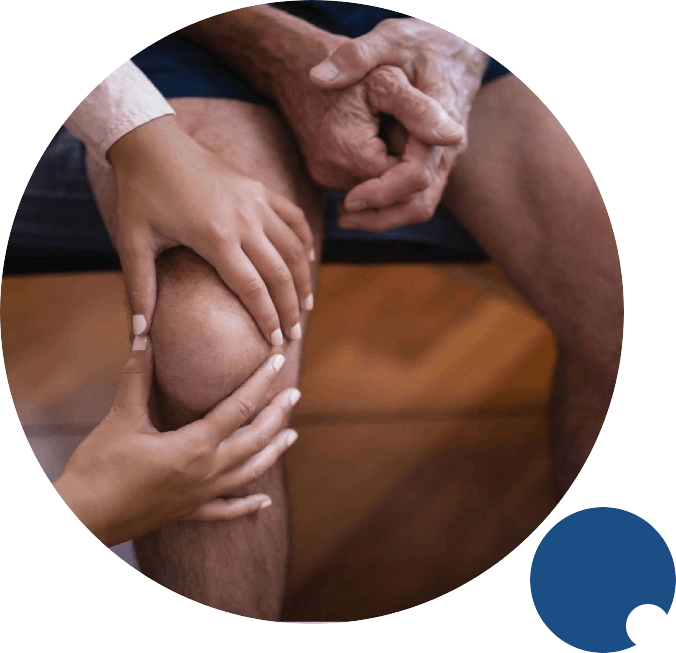 Treatment of injuries in the knee area